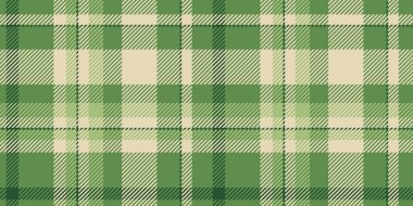 Vektör tartan deseni ayarlanıyor, kabarık tekstil geçmişi kontrolü. Yeşil ve açık renk paletinde çeşitli ekosesiz kumaş deseni.
