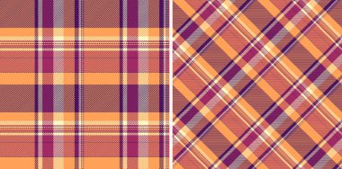 Özgeçmiş kontrolünün kumaşsız kumaşı ve vektör desenli tartan. Cadılar bayramı renklerinde geçiyor. Havalı bir tarz için moda bandanaları.