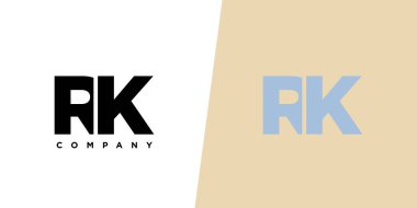 R ve K harfi, RK logo tasarım şablonu. İlk tabanlı asgari monogram logosu.