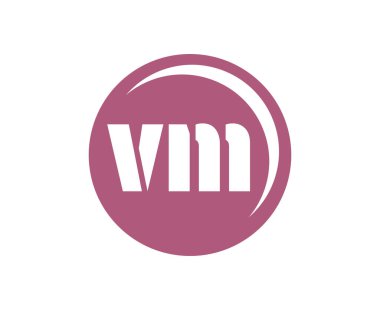 VM spor amblemi ya da takım logosu. Top dükkanı, spor şirketi, eğitim ve kulüp rozeti için V ve M harflerinin kombinasyonlu top logosu..