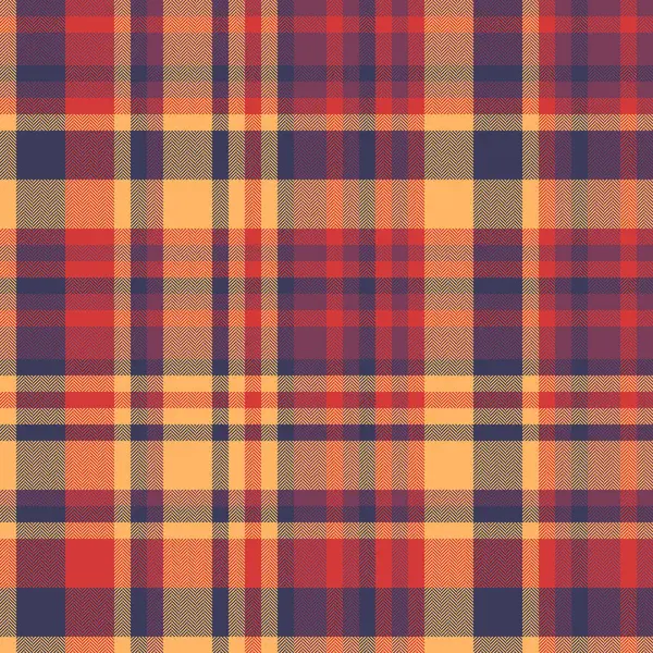 Stock vector Styling check fabric plaid, decorate tartan pattern vector. Intense textile texture seamless background in orange and indigo colors palette.