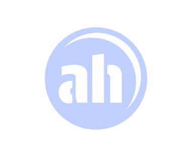 Spor amblemi ya da takım logosu. Top dükkanı, spor şirketi, eğitim ve kulüp rozeti için A ve H harflerinin birleşimine sahip top logosu..