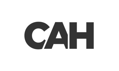 Güçlü ve modern kalın metin ile CAH logo tasarım şablonu. Basit ve minimal tipografi içeren ilk tabanlı vektör logosu. Moda şirket kimliği.