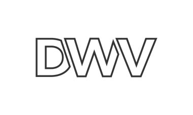 DWV logo tasarım şablonu güçlü ve modern kalın metin ile. Basit ve minimal tipografi içeren ilk tabanlı vektör logosu. Moda şirket kimliği.