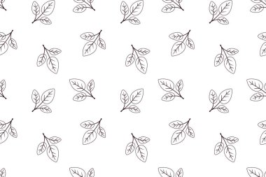 El çizimi çiçek desenli vektör tasarımı. Bitki ve yaprak ile basit bir süs. Kumaş baskı kumaşı.