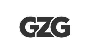 GZG logo tasarım şablonu güçlü ve modern kalın metinlerle. Basit ve minimal tipografi içeren ilk tabanlı vektör logosu. Moda şirket kimliği.