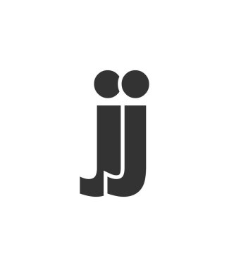 JJ yaratıcı geometrik başlangıç tabanlı modern ve minimal logo. j harfi modaya uygun yazı tipleri.