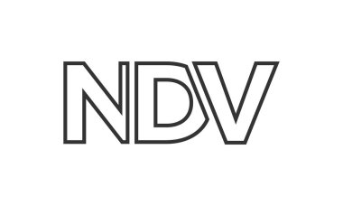 NDV logo design template with strong and modern bold text. Initial based vector logotype featuring simple and minimal typography. Trendy company identity. clipart