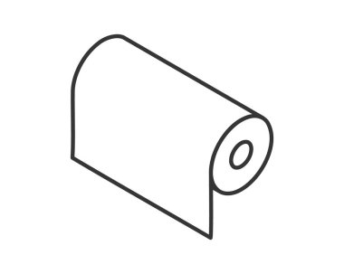 Tekstil rulo vektör simgesi. Kağıt tüp illüstrasyon tasarımı mutfak havlusu, halı, kaydırma ne adam ya da kumaş.