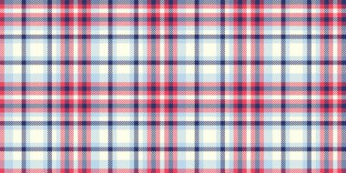 Japon vektör ekose kumaş, bedava kumaş kontrolü. Işık ve kırmızı renk paletinde desensiz arkaplan şekli.
