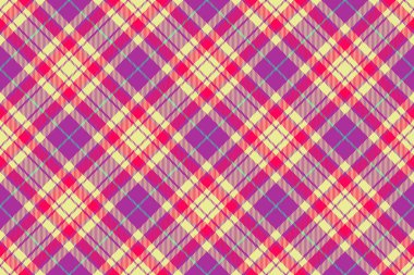 Makine desenli ekoseli ekoseli, tekstil vektör ekoseli. Eflatun ve kireç rengi paletinde klasik kumaş desen arkaplanı.