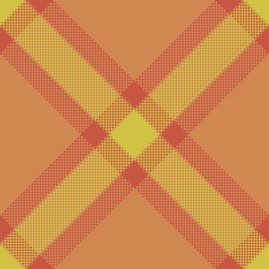 Sahne arkası kumaşı, hoş tekstil ekose kontrolü. Kapak vektör deseni turuncu ve kırmızı renk paletinde pürüzsüz.