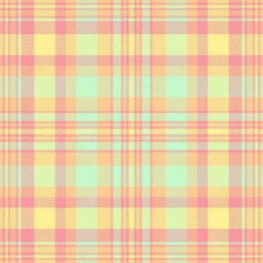 Kanvas vektörsüz tekstil, duvar kağıdı desenli arkaplan dokusu. 60 'ların kumaşı ekoseyi kırmızı ve turuncu renk paletiyle kontrol eder.