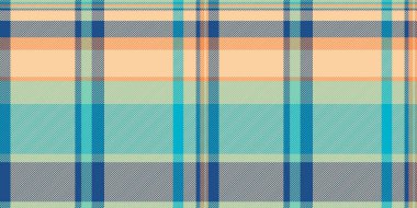 Romantik kontrol kumaşı, hardal desenli arka plan. Turuncu ve mavi renk paleti ile gruplandırılmamış tartan tekstil.