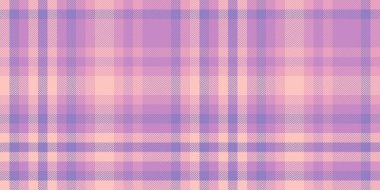 Tartansız kumaş çerçevesi, ağ dokusunu kontrol et. Mutfak vektörü kumaş ekose arkaplan mor ve açık renk paleti.