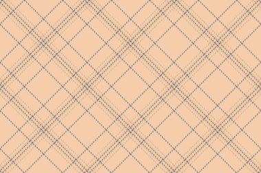 Akıntısız tartan desenli, ince tekstil ekose desenli. Turuncu ve açık renk paletinde düz kumaş denetimi vektör arkaplanı.
