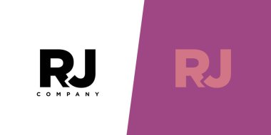 R ve J harfi, RJ logo tasarım şablonu. İlk tabanlı asgari monogram logosu.