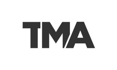 TMA logo tasarım şablonu güçlü ve modern kalın metinlerle. Basit ve minimal tipografi içeren ilk tabanlı vektör logosu. Moda şirket kimliği.