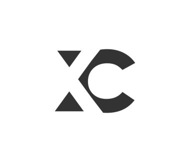 XC yaratıcı geometrik başlangıç tabanlı modern ve minimal logo. X harfi c modayı takip eden yazı tipleri.