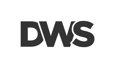 DWS logo tasarım şablonu güçlü ve modern kalın metin ile. Basit ve minimal tipografi içeren ilk tabanlı vektör logosu. Moda şirket kimliği.