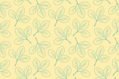 El çizimi çiçek desenli vektör tasarımı. Bitki ve yaprak ile basit bir süs. Kumaş baskı kumaşı.