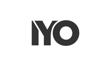 IYO logo tasarım şablonu güçlü ve modern kalın metinlerle. Basit ve minimal tipografi içeren ilk tabanlı vektör logosu. Moda şirket kimliği.