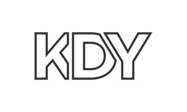 KDY logo tasarım şablonu güçlü ve modern kalın metinlerle. Basit ve minimal tipografi içeren ilk tabanlı vektör logosu. Moda şirket kimliği.