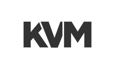 KVM logo tasarım şablonu güçlü ve modern kalın metin ile. Basit ve minimal tipografi içeren ilk tabanlı vektör logosu. Moda şirket kimliği.