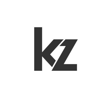 KZ yaratıcı geometrik başlangıç tabanlı modern ve minimal logo. K harfi modayı takip eden yazı tipleri.