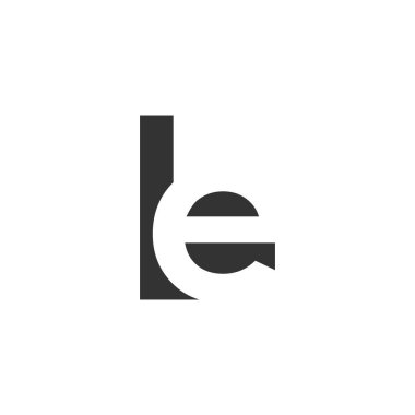 LE yaratıcı geometrik başlangıç tabanlı modern ve minimal logo. Moda yazı tipleri..