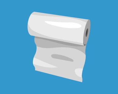 Tekstil rulo vektör simgesi. Kağıt tüp illüstrasyon tasarımı mutfak havlusu, halı, kaydırma ne adam ya da kumaş.