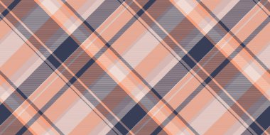 Cinsel kontrol vektör dokusu, kadın arkaplan dokusu. Açık ve turuncu renk paletinde beyaz tartan tekstil deseni.