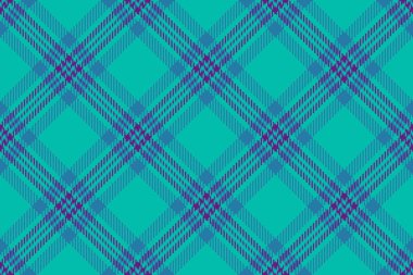 Drapery arkaplan ekoseli, izli kumaş kumaş kumaşlı tartan. Deri ve cyan renk paletinde çizgili kumaş desen kontrol vektörü.