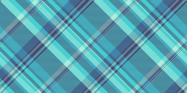 Kumaş desenli paketleme, lüks vektör ekose kumaş. Orta turkuaz ve çivit rengi palette Korece arka plan tartını kontrol et.