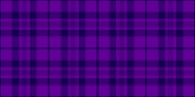 Görüntü tartansız vektör, simetri kumaş kontrolü ekoseli. Ufuk desenli arka plan tekstil deseni menekşe ve çivit renk paletinde.