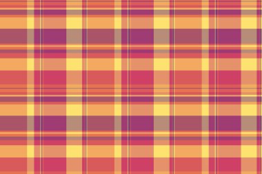 Erkeksi desenli, kusursuz, hediye kâğıdı tartan geçmişi var. Mobilya dokuma vektörü ekoseli turuncu ve kırmızı renk paleti.