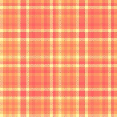 Glen desenli ekose kumaş, yaratılış kontrol kalıbı. Kırmızı ve turuncu renk paletinde kumaş dikişsiz vektör paleti.