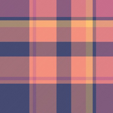 Her gün ekose kumaş, yorgan örtüsü tartan vektör kontrolü. Mavi ve kırmızı renk paletinde eski moda kumaş desenli arkaplan.