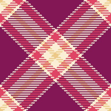 Meksika vektörsüz ekose kumaş, indirimli kumaş kontrolü. Endüstriyel tartan tekstil dokusu pembe ve antika beyaz renk paleti.
