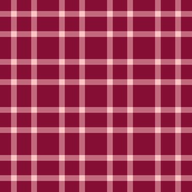 Lüks desenli tartan dikişsiz, tekstil arka plan ekoseli. Kırmızı ve açık renk paletinde eski kontrol dokusu kumaş vektörü.