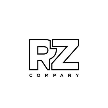 Moda harfi R ve Z, RZ logo tasarım şablonu. Şirket kimliği için asgari monogram tabanlı logotype.