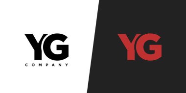 Y ve G harfi, YG logo tasarım şablonu. İlk tabanlı asgari monogram logosu.