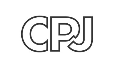 CPJ logo tasarım şablonu güçlü ve modern kalın metin ile. Basit ve minimal tipografi içeren ilk tabanlı vektör logosu. Moda şirket kimliği.