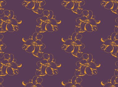 El çizimi çiçek desenli vektör tasarımı. Çiçekler basit süsler çiziyor..