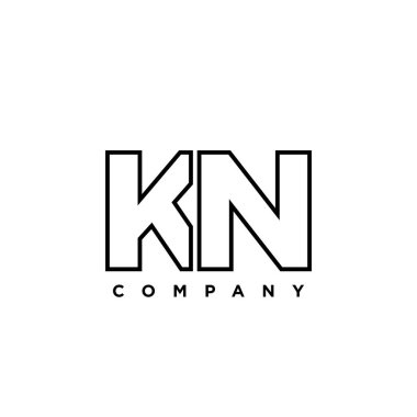 K ve N harfi, KN logo tasarım şablonu. Şirket kimliği için asgari monogram tabanlı logotype.