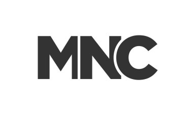MNC logo tasarım şablonu güçlü ve modern kalın metin ile. Basit ve minimal tipografi içeren ilk tabanlı vektör logosu. Moda şirket kimliği.