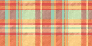 Yarım ton arkaplan kontrolü, ekose kumaş vektörü. Hanuka Tekstil deseni kırmızı ve turuncu renk paletinde.