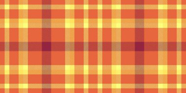 Erkeksi desenli kumaş, havluyla tartan dokusunu kontrol et. Turuncu ve limon rengi paletinde İskoç tekstil ekose arka plan vektörü.