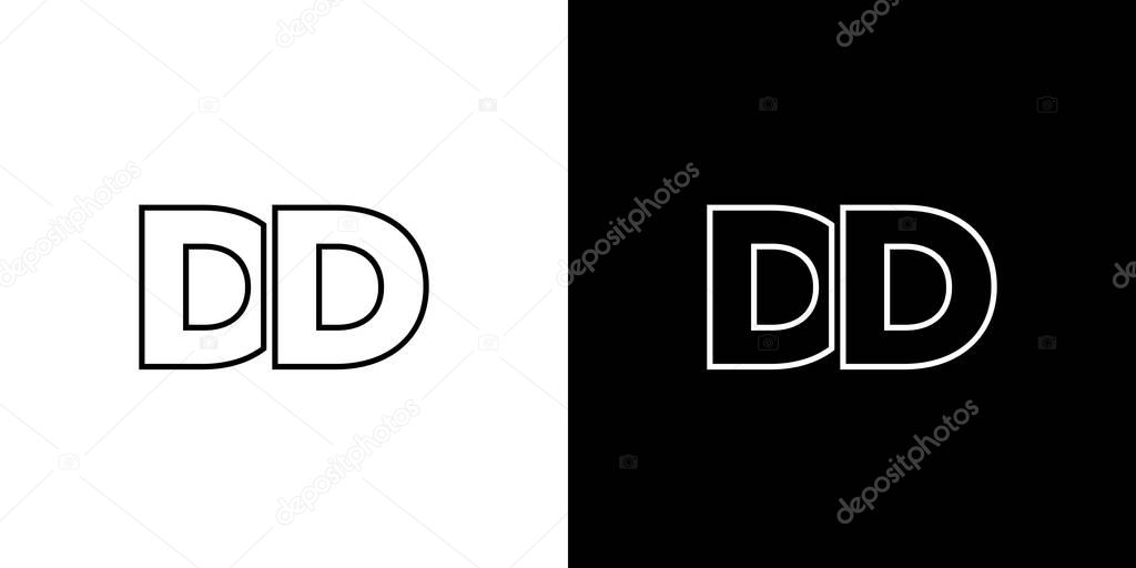Trendy letter D and D, DD logo design template. Minimal monogram initial based logotype for company identity.