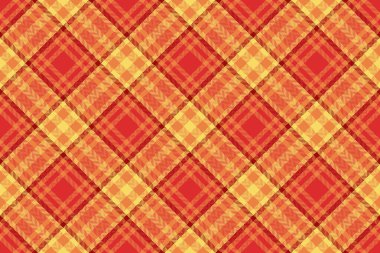 Londra vektör tartan tekstil, ekose baskı şablonu. Fibröz arka plan kumaş dokusu kırmızı ve turuncu renklerde pürüzsüz..